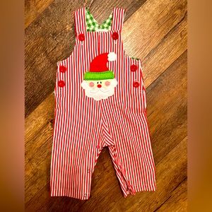 MUD PIE BABY 9-12 Months Christmas Overalls